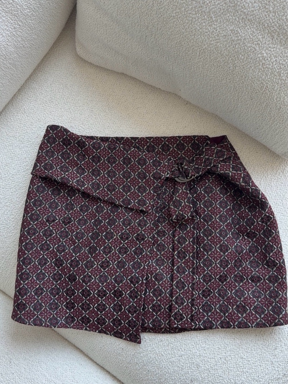 Free People Jacquard Faux Wrap Mini Skirt